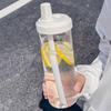 Drinkware Plastic Straw Cup Transparent Straigh Drinking Water Bottle Large Capacity Water Cup Bubble Tea Coffee