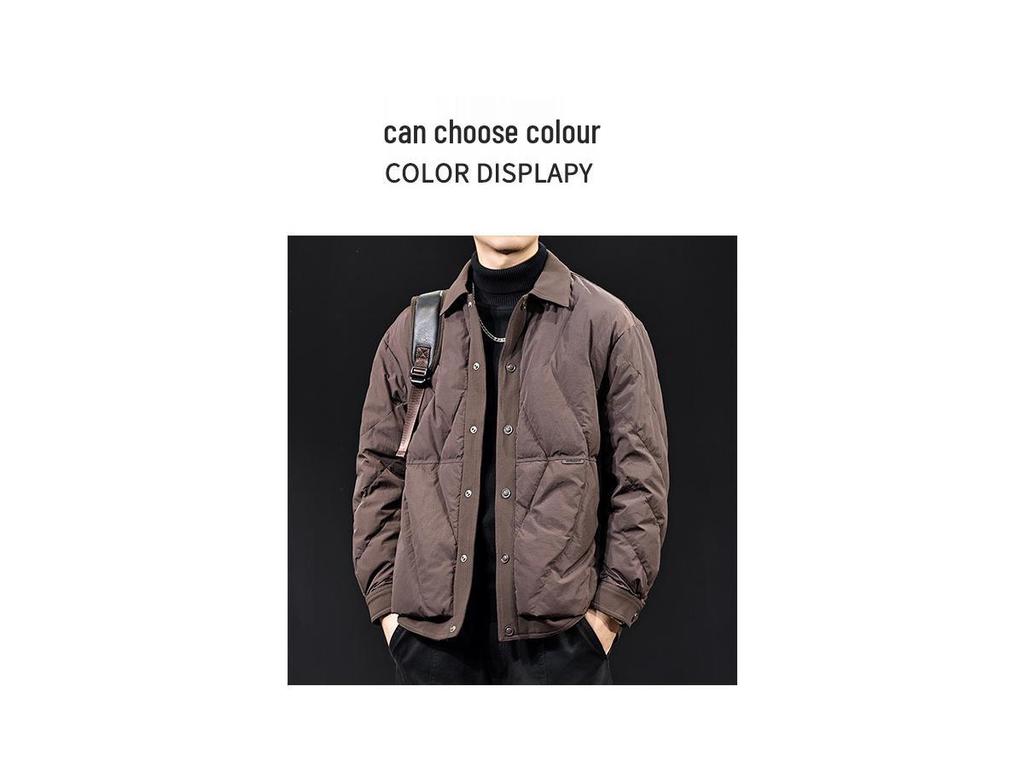2025 American Style Men's Lightweight White Duck Down Jacket – Autumn/Winter Trend, Plus Size