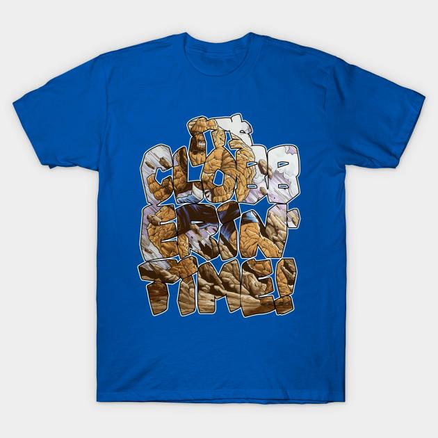 Men Black Print T-shirt It S Clobberin Time No-Cut Transfer Paper Print Cotton Tshirt L королевский синий