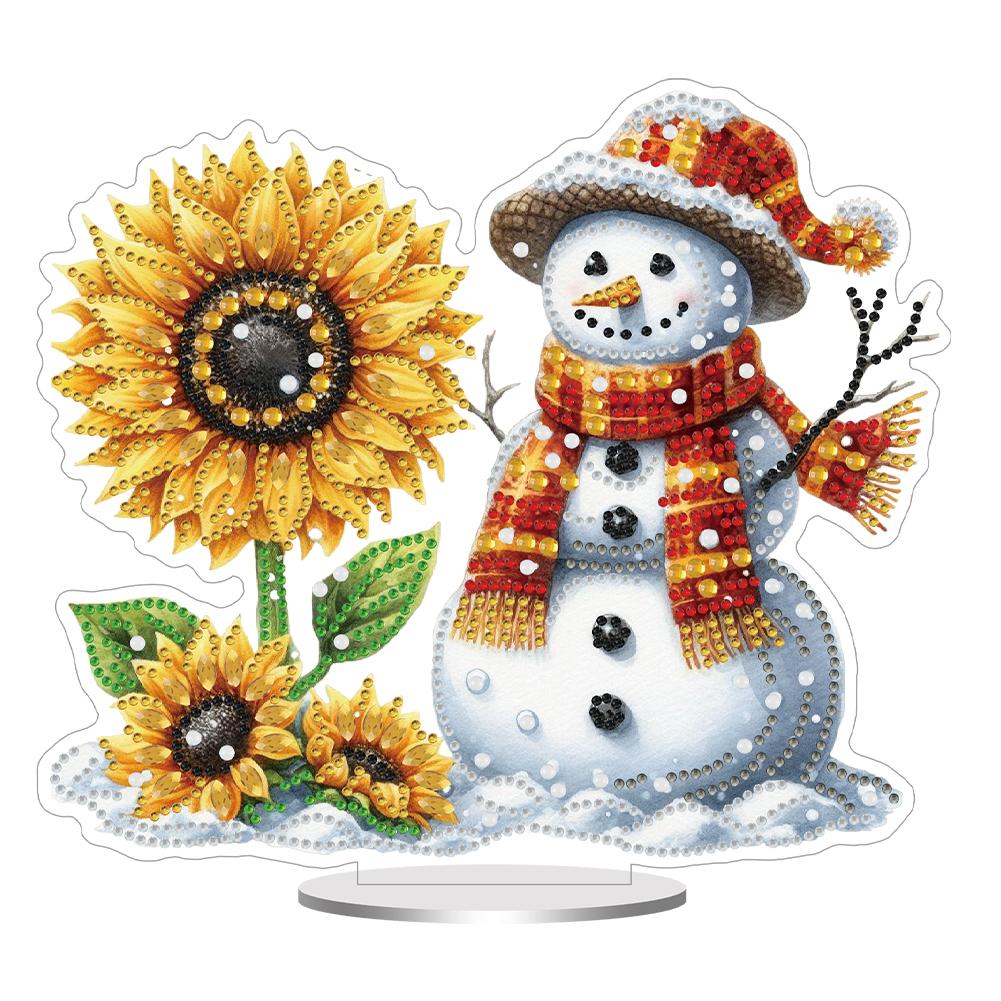 Acrylic Special Shaped Christmas Table Top Diamond Painting Ornament Kits Desktop Diamond Art Kits for Home Office Desktop Decor