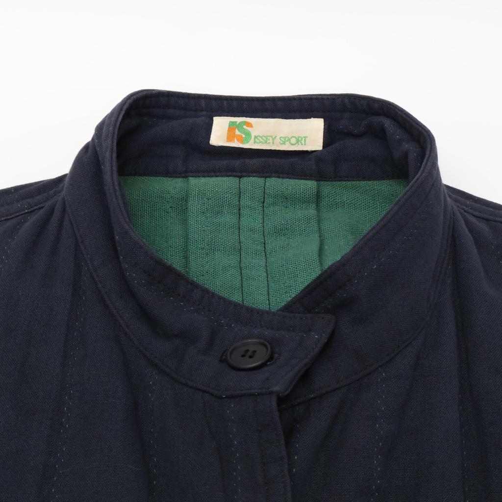 ISSEY MIYAKE [Sports] Navy x Green Cotton Shirt Jacket Jacket 9 Navy x greenUsed