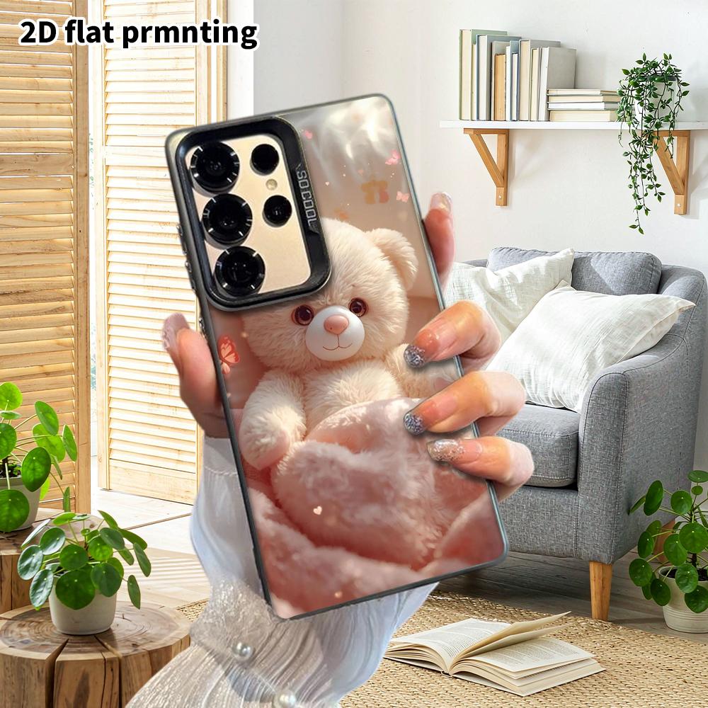 Phone Case: 2D Flat Samsung Galaxy A34 A35 M05 M06 S20 S22 S21 FE Plus 5G Protective Case, Couple Style, Light Beige Little Bear, Christmas and Hallow