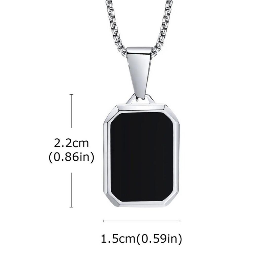 

Vnox Men s Stainless Steel Square Pendant Box Chain Necklace, 15x22mm Geometric Pendant Collar Gift for Birthday Valentine s Day 45cm
