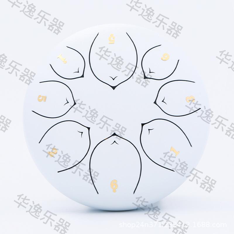 

8-дюймовый 8-нотный Эфирный ручной барабан - Санскритский Сюань Лотос Пыльный барабан для начинающих