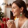 Winterurlaubsgeschenke 1 Paar Weihnachten Holz Hängende Ohrringe für Damen, Niedliche Nikolaus Saisonale Accessoires Lebkuchen Zuckerstangen Ohrringe,