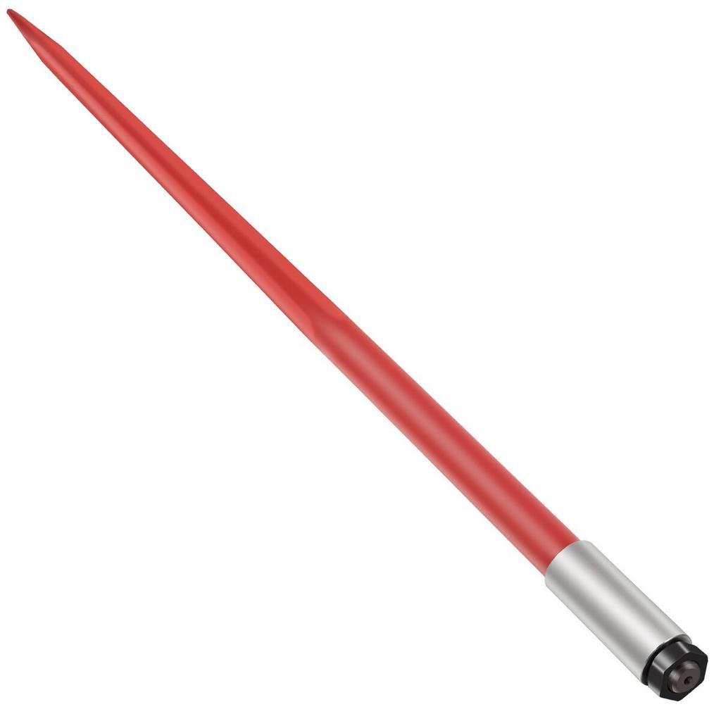 Hay Spear 49" Bale Spear 4500 lbs Capacity, Bale Spike Quick Attach Square Hay Bale Spears 1 3/4" wide, Red Coated Bale Forks, Bale Hay Spike with Hex