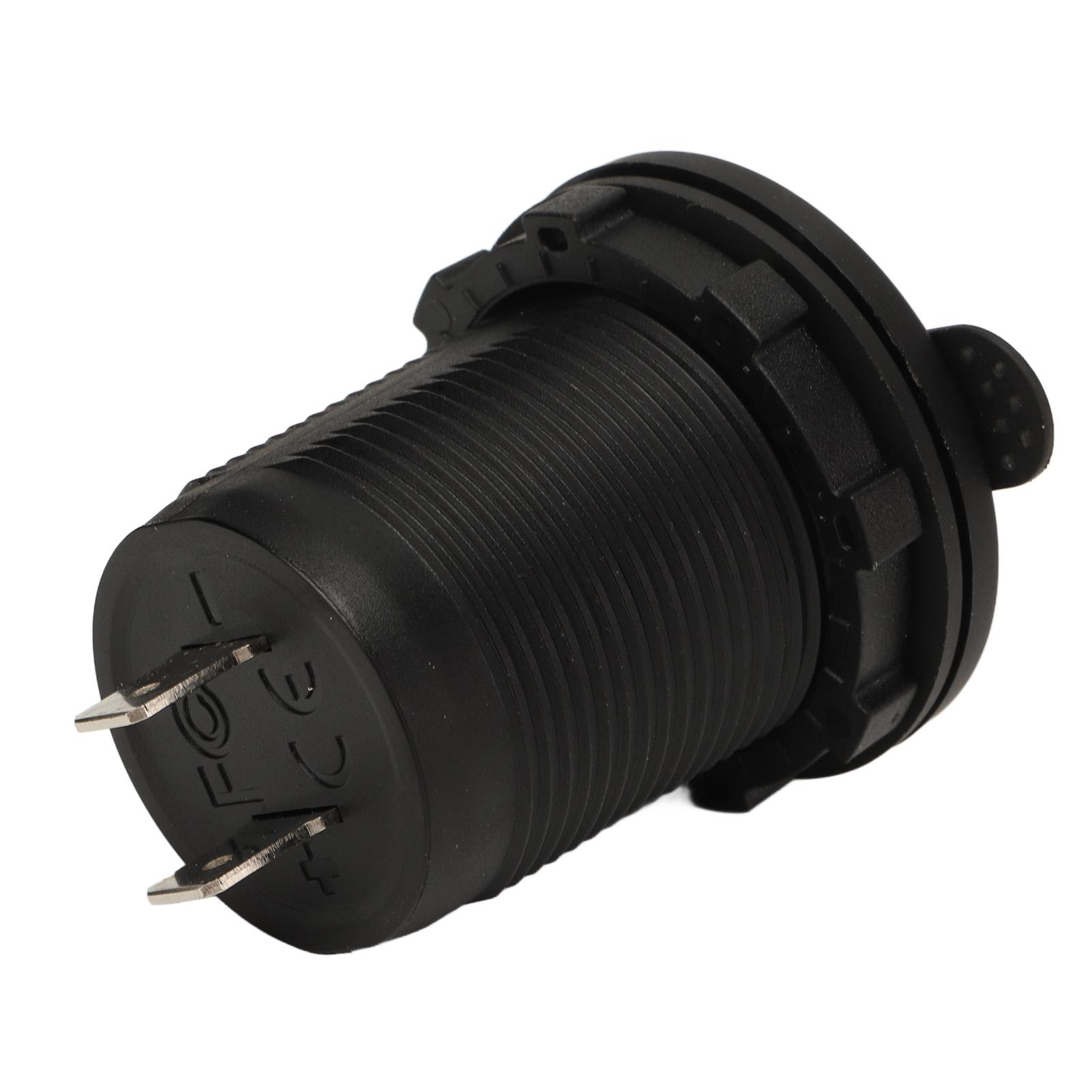 

USB Car Charger IP40 Waterproof Blue Light Black Shell UL94‑V0 Fireproof for IOS for Android Cars Boats