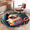 Jinx Pattern Round Rug, Indoor/Outdoor Mat, for Picnic, Gameroom, Bedroom, Office, Living Room, Home Decor Carpet, Birthday Gift