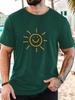 2026 Summer Bestselling Unisexs Pure Cotton Tshirt Street Casual Fashion Comfortable Breathable Simple Sun Pattern Print