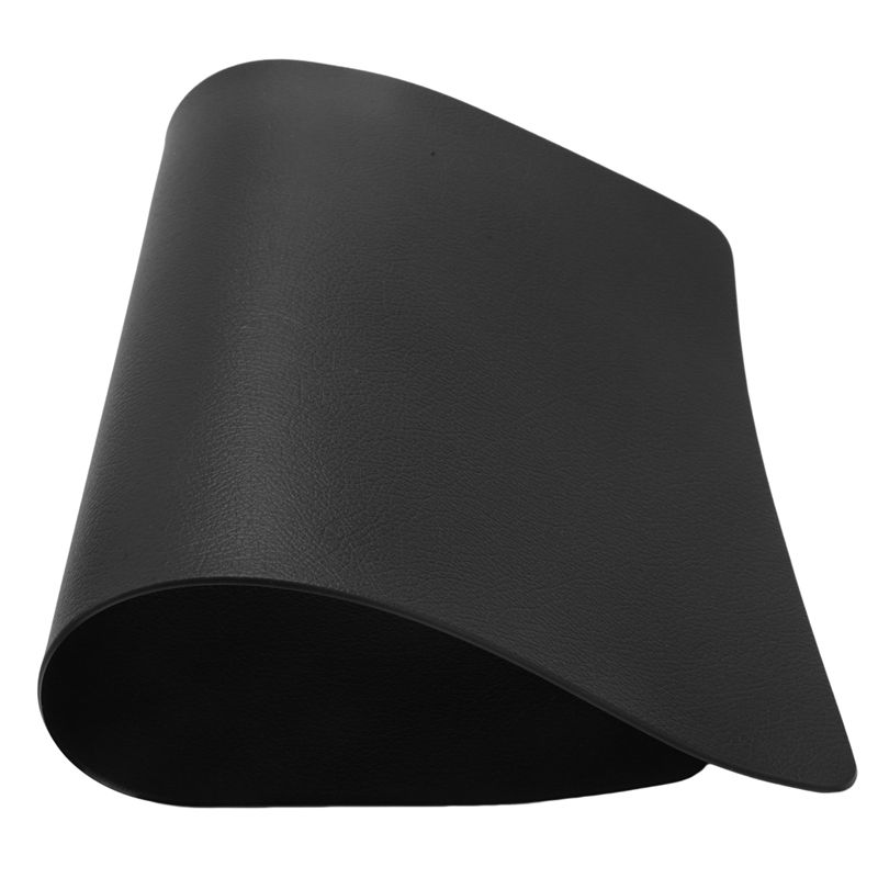 M-Modern-4PCS Heat-Resistant Placemats, Artificial Leather Placemats, Waterproof, Non-Slip, Washable Kitchen Placemats, (Black)
