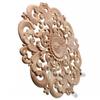 Home Decoration Onlay Applique Woodcarving Decal High Quality Round Wooden Decor 15/20cm Decorative Flower Board