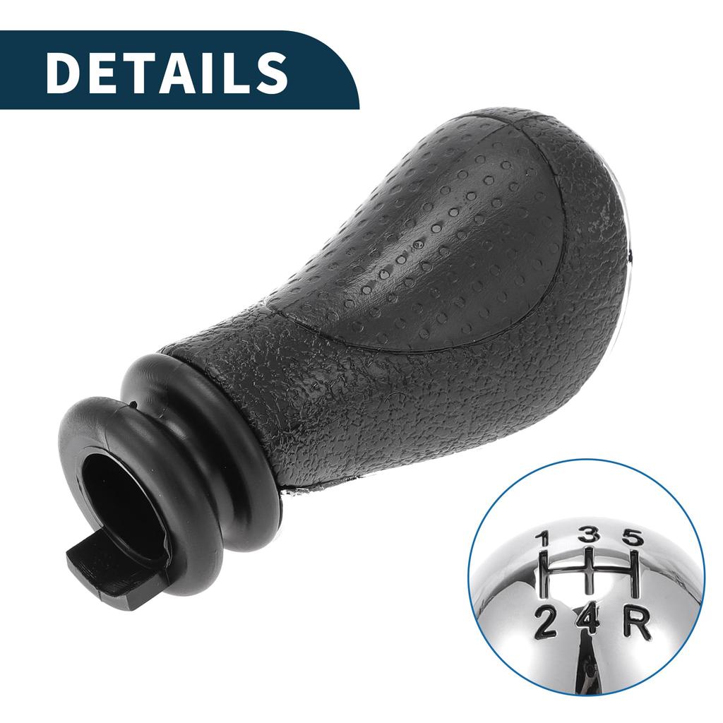 TUCKBOLD Manual Gear Shift Knob for C5 Black Chrome Silver Tone Plastic 5-Speed Citroën 2001-2008 (1pc)
