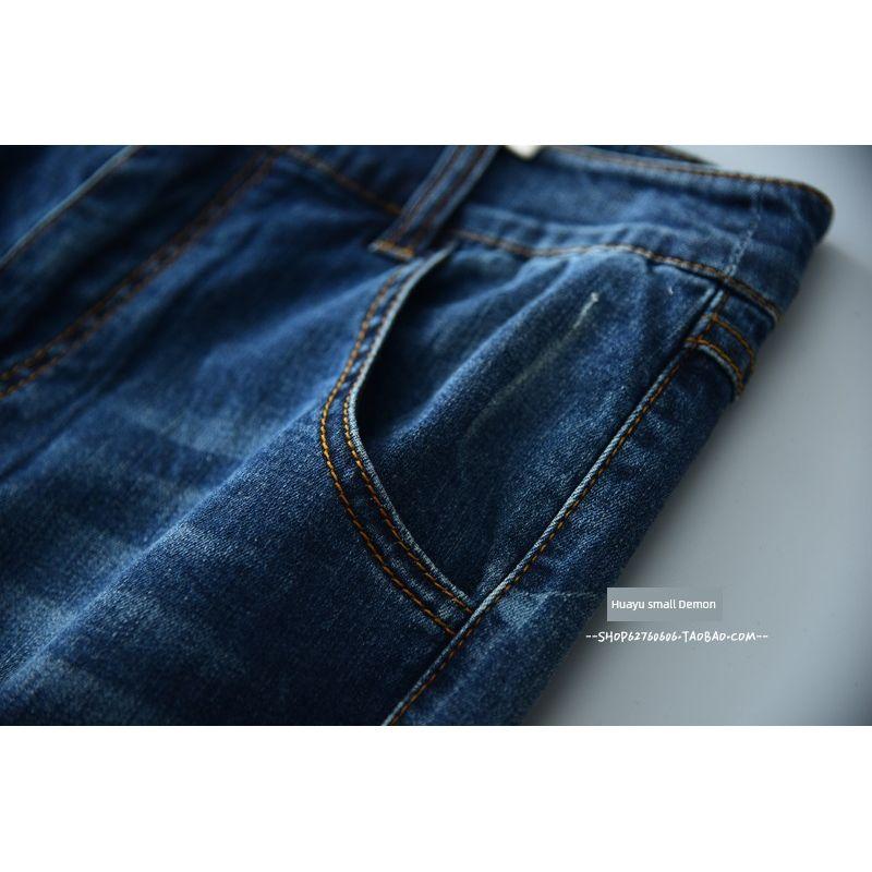 Export Export Fashion Slim Looking Stretch Silm High Waist Denim Women's Thin Cropped Pants Hemming Pencil Pants Spring