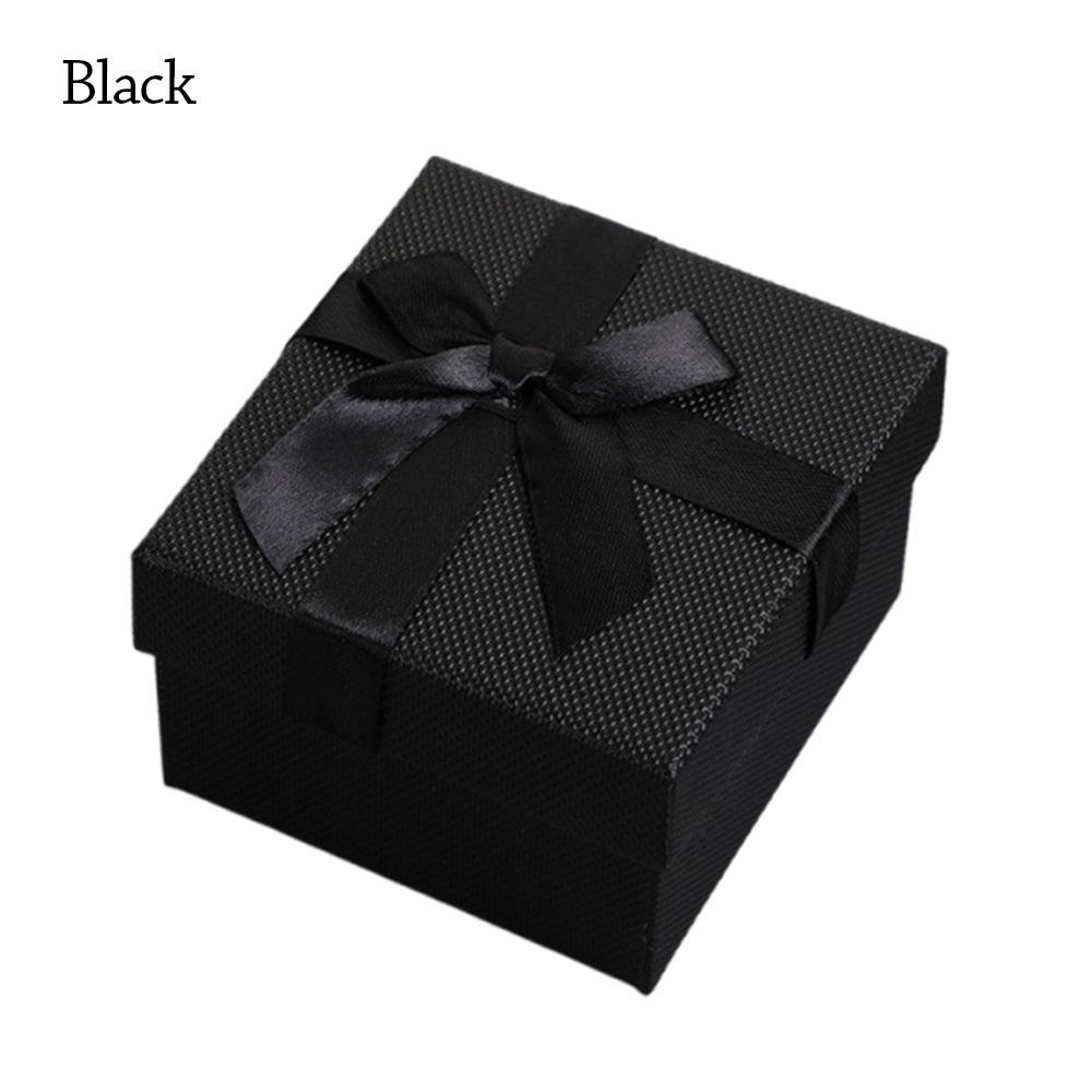 

Elegant Square Gift Packing Box Bowknot Design Dustproof Watch Box Gift Show Case Business 5x5x5cm чорний