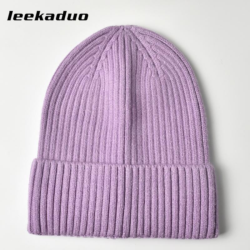 Simple solid color hat Men's winter light board cover Knitted hat Wool hat Autumn and winter warm ear protector Cold hat
