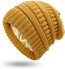 Womens Winter Warm Knitted Hat Satin Silk Lined Cable Knit Beanie Chunky Slouchy Skull Cap