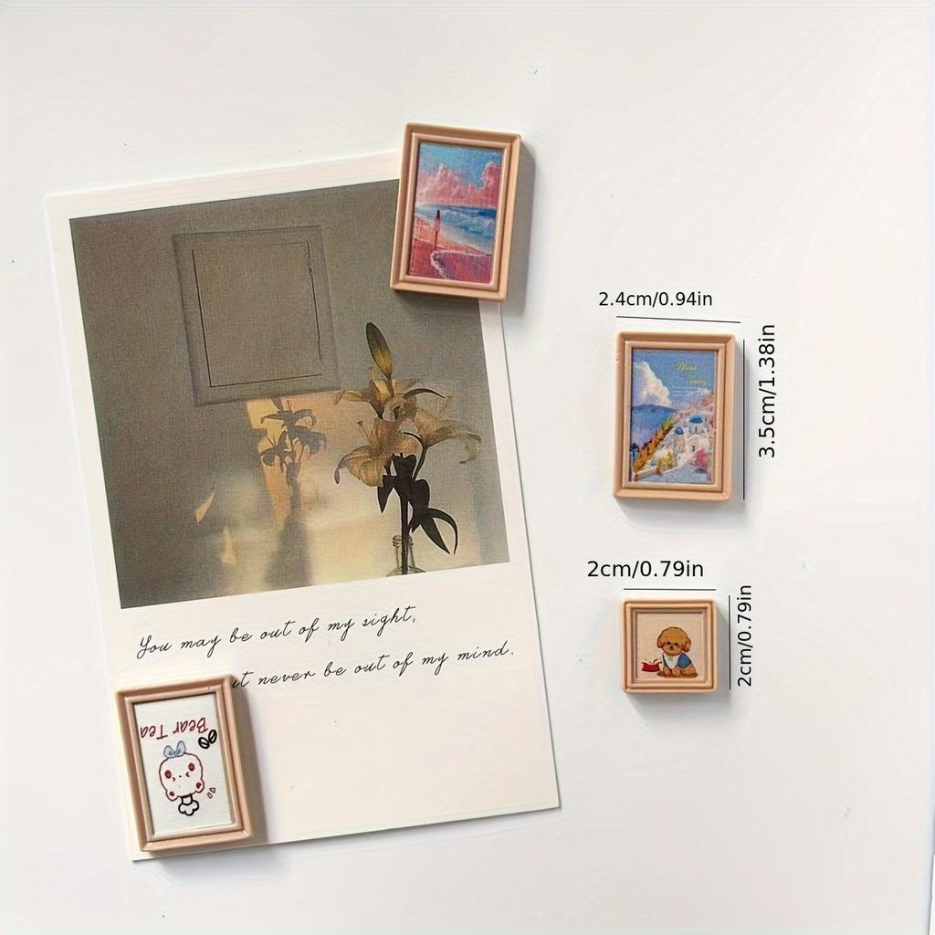 6pcs Cartoon Po Frames  Fridge Magnets  Magnetic Decorative Items  Po Messages  and Fixed Magnets