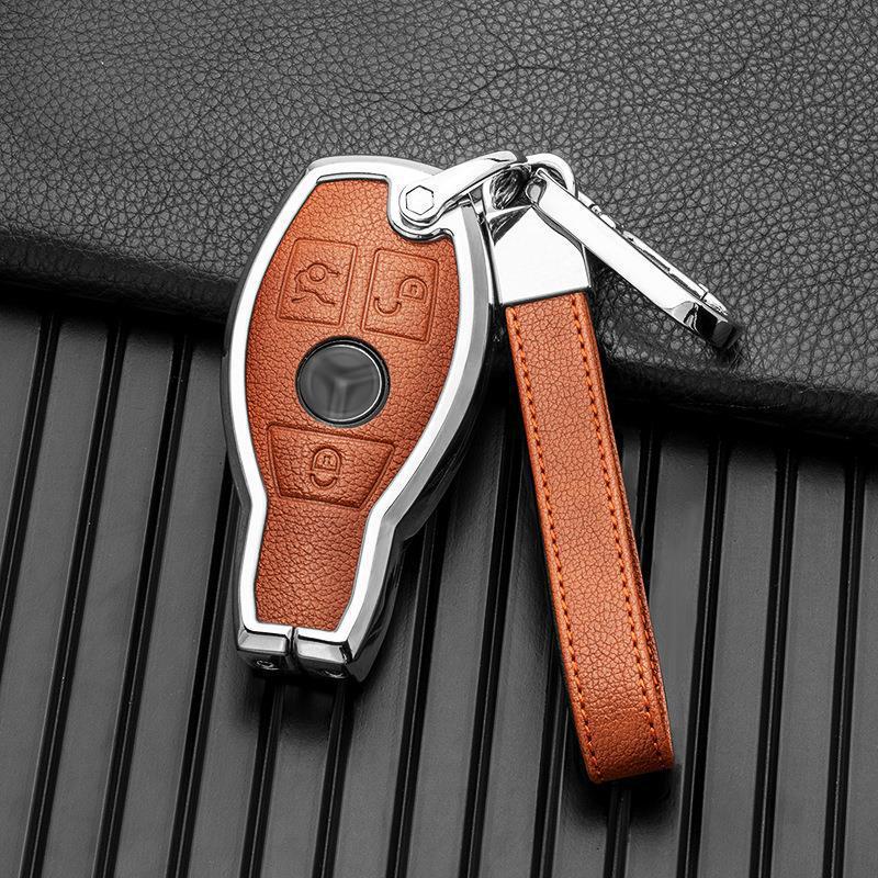 Compatible with Mercedes-Benz GLA, GLC, V-Class, A-Class, and C-Class 2018-2019 Models, This Two/three-button Full-cover Metal Key Case.