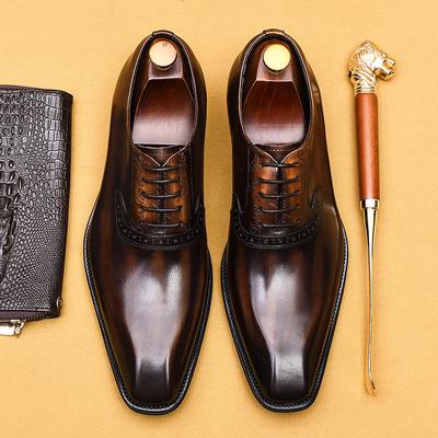 [Wholesale Of Bulk Goods] British Men'S Business Dress Leather Shoes Genuine Leather Pointed Oxford Shoes Men'S Wedding Groom Shoes