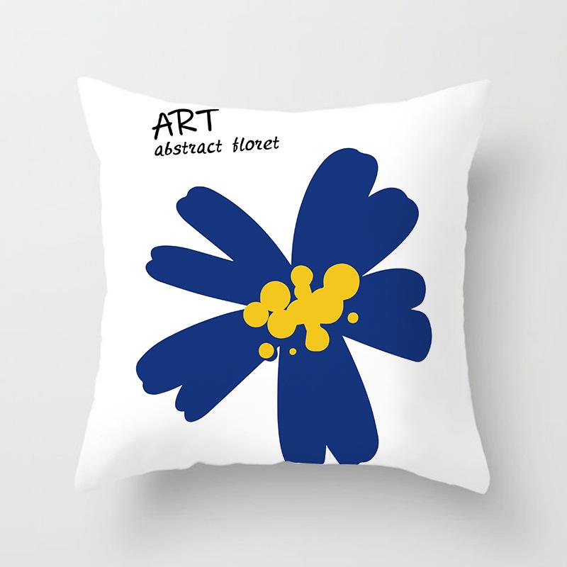 New Ins Nordic-style Pillowcase Geometric Abstract Art Figure Blue Pillow Cushion Cover