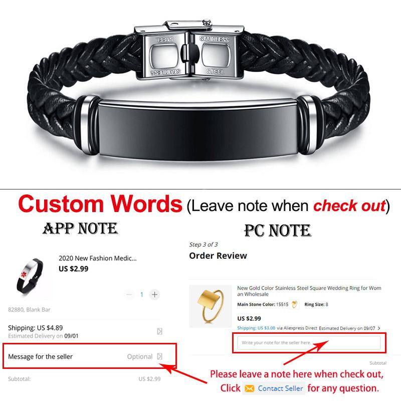 ZORCVENS New Fashion Personalized Stainless Steel Charm Bracelets Genuine Leather Braided Rope Men Bracelet Custom