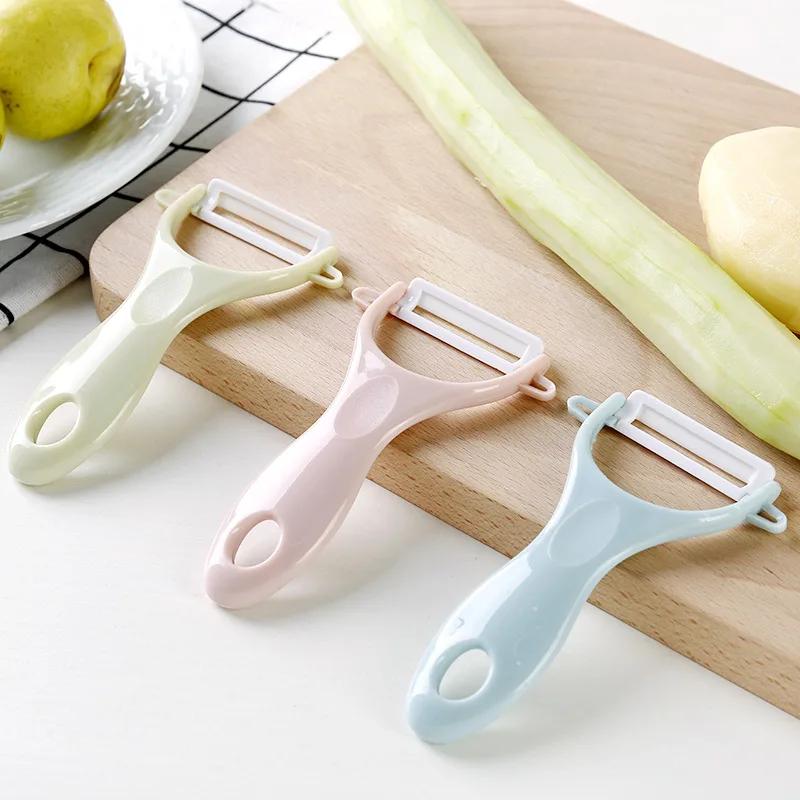 1 Stück Keramikschäler Obstmesser Schälmesser Gemüse Schäler mit Keramikklinge Küchenzubehör Gemüsewerkzeuge Zufällige Farbe