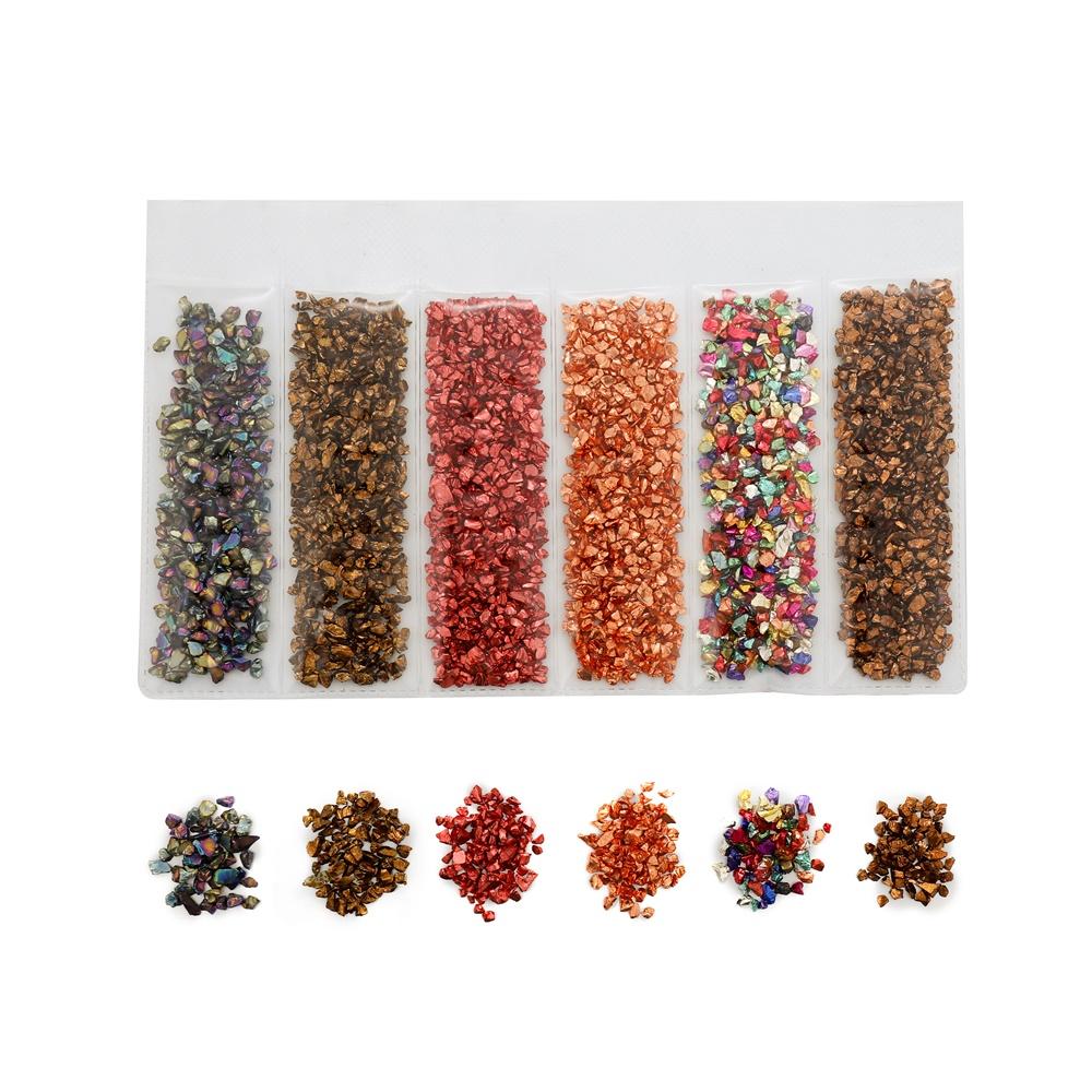 1 Set Multi-Color Mixing Nail Art Crushed Glass Stones Irregular Decoration for DIY Epoxy Resin Siliocne Mold Fillings Material