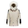 Men's White Fur Collar Mid-length Cotton-padded Jacket Cotton-padded Jacket
