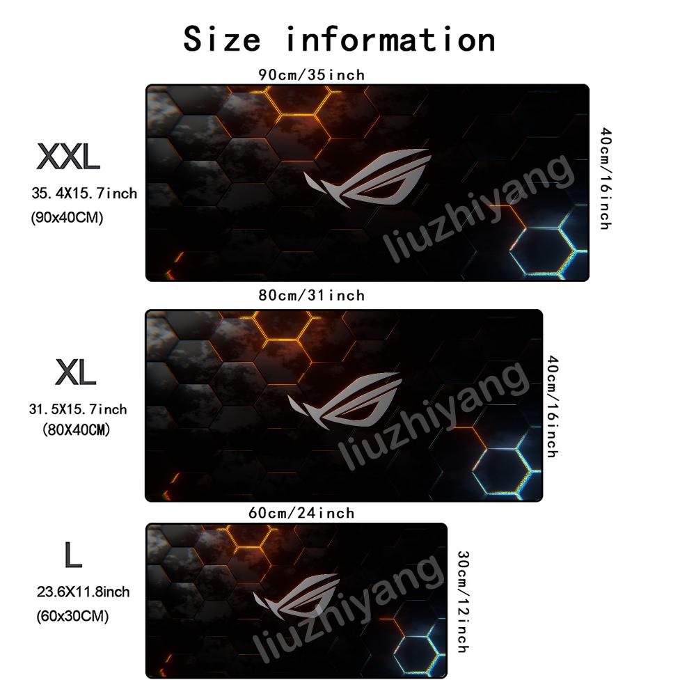 ROG Cyberpunk City Mouse Pad Large Computer Office Game Table Mat Rubber Anti-slip Stitched Keyboard Mats 90x40 XXL Desk Pads