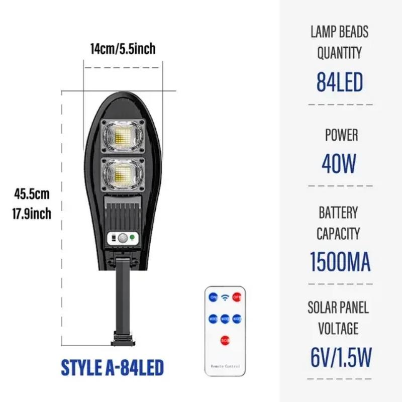 Outdoor LED Solar Lights Garden Street Light With Motion Sensor and Remote Control Waterproof Wall Light for Garage Floodlight