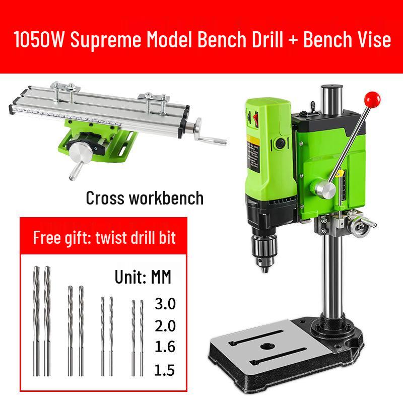 Compact Industrial-Grade 220V Precision Drill Press - Mini Multifunctional Electric Drill with High Precision for Home Use