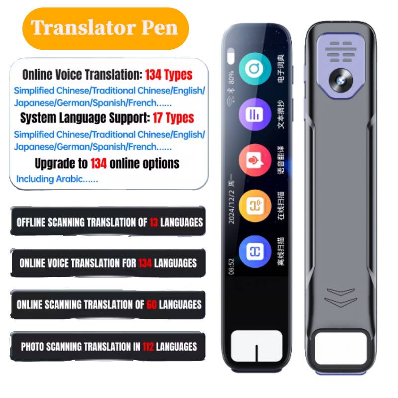 Portable AI BT Mini Scanning Reading Pen Translator 150+ Language WiFi Mobile Smart Scanner Vioce Translator Dictionary Business