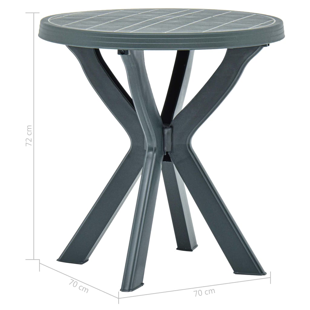 Bistro Table Green Ø70 Cm Plastic