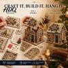 DIY Weihnachtsornament-Set 3D-Haus Kunst-Set mit Kunstperlen Handgemaltes Strassstein-Malerei Hüttenmontage für Erwachsene Tisch-Weihnachtsbaum Aufhängbar Perlenbesetzt