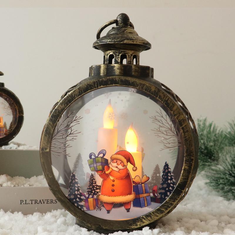 Vintage Weihnachts Nachtlicht Ornamente – Festliche Leuchtende Fensterdekoration & Schreibtischdekoration