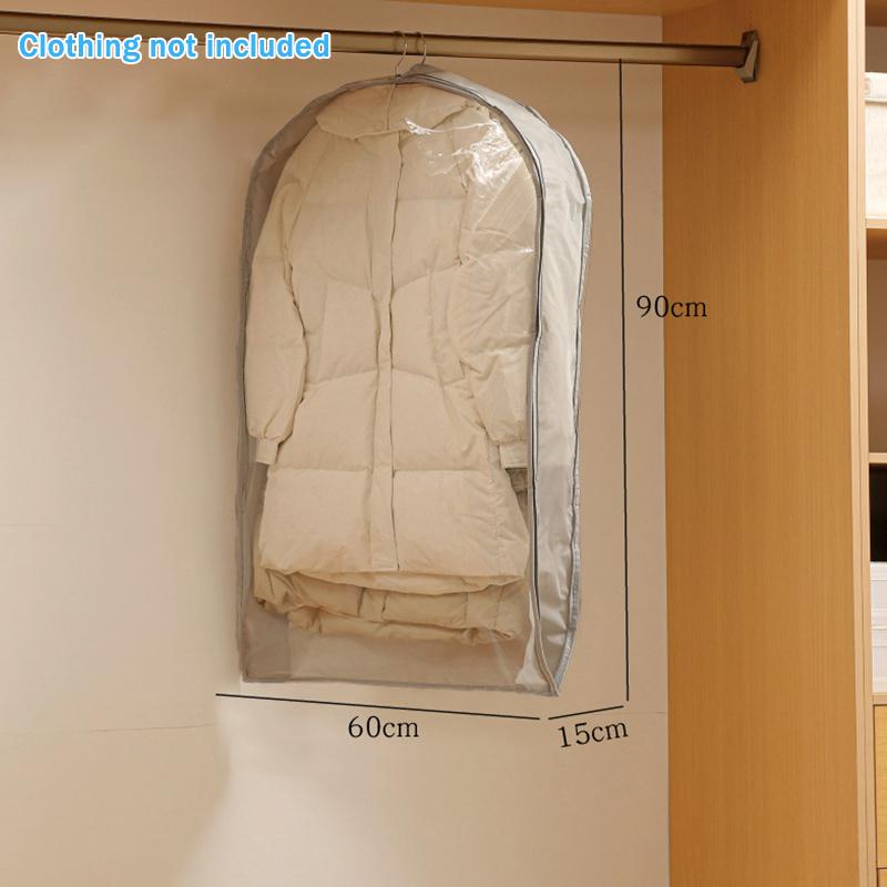 Wardrobe Organizer Bags for Down Jackets Hanging Storage Dust Cover Breathable Moisture Proof for Home Use