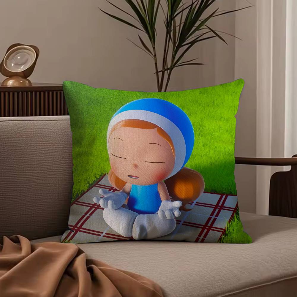 Anime Yumi's Cells The Movie Pillow Case Anti-dustmite Pillowcase Invisible zipper silky short plush Sofa cushion cover