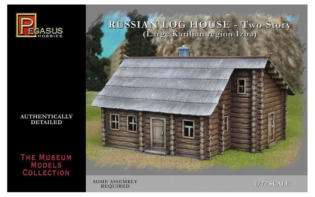 Pegasus Hobby Russian Log Large Izba House from Plastic Model PH7704 1/72 House, 2-story, Karelia,