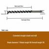 High-Speed Steel Extended Straight Shank Three-Flute End Mill, 2.5-10mm, White Steel