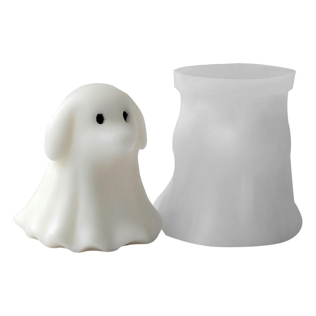 Cat Dog Ghost Silicone Mould Handmade Figurine Silicone Mold Spooky Candle Mold for Baking Candle Crafting