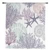 Ocean Coral Shell Starfish Geometric Abstract Texture Sheer Window Curtain Tulle Curtains for Livingroom Home Decor Voile Drapes