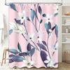 Artful Floral Shower Curtain: Pink White Bloom Decor for Bathroom Watercolor Style Bath Mat with Hook Rings Perfect Gift Idea fo