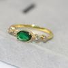 Nuovi Anelli Romantici Delicati Per Donna Cristallo Verde Zirconia Cubica Colore Oro Matrimonio Fidanzamento Anello da Donna Gioielli di Moda