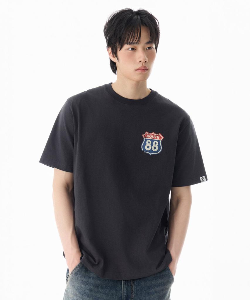 NOT ONLY FOR TODAY Route 88 Short Sleeve T-Shirt [Dark Gray]
