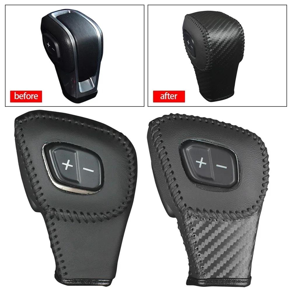 Car Gear Leather Interior Gear Shift Knob Head Cover Leather LHD Sticker Accessories for Ford Everest Ranger Review 2020 - 2024