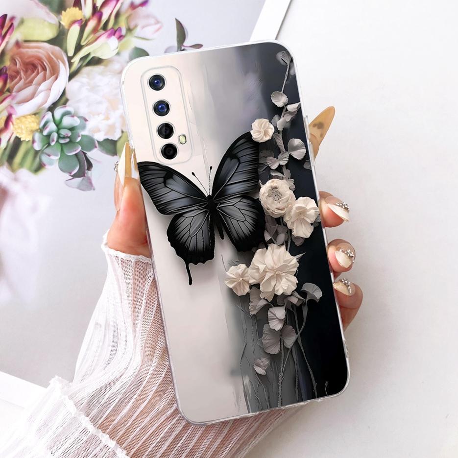 For Realme 7 Pro Case RMX2170 Luxury Butterfly Tree Painted Cover Soft Slim Phone Case For Realme 7 5G Realme7 4G RMX2155 Fundas