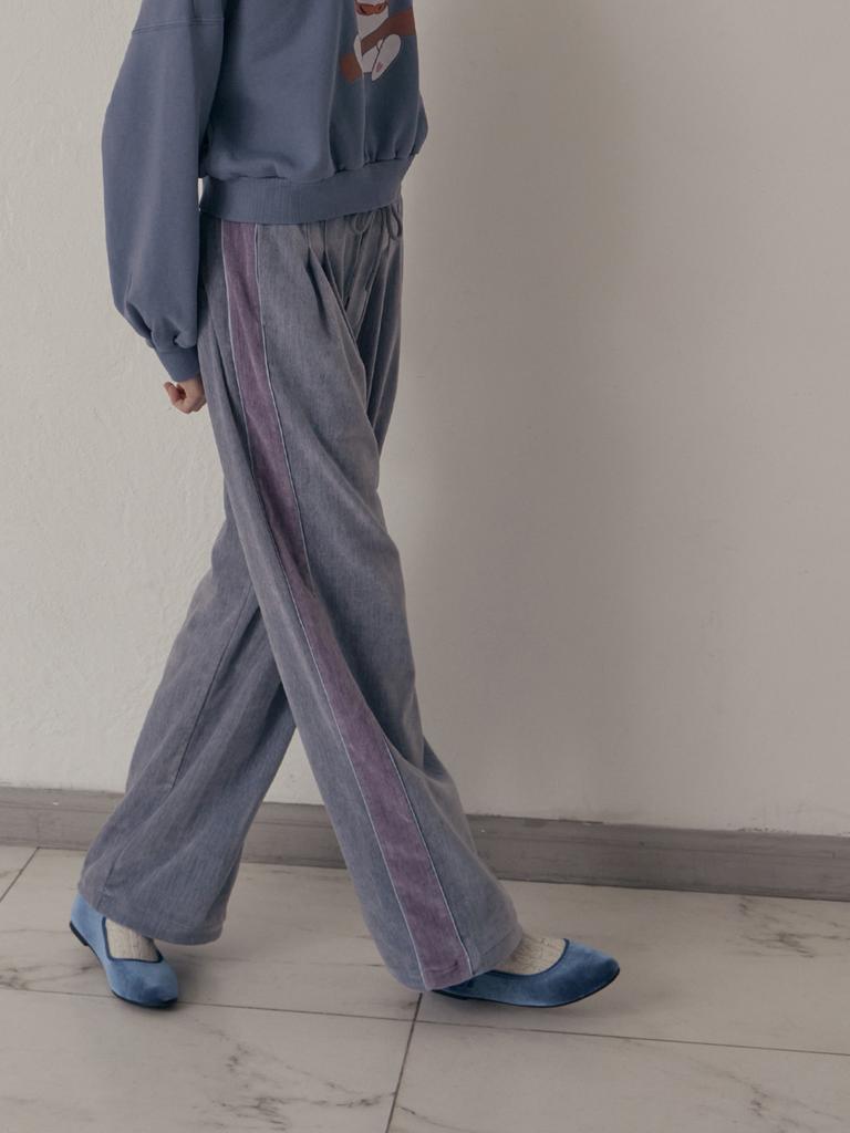 YUGADANG Velvet Wide Pants_Lavender Gray/Fw/Free Size Jogger Pants