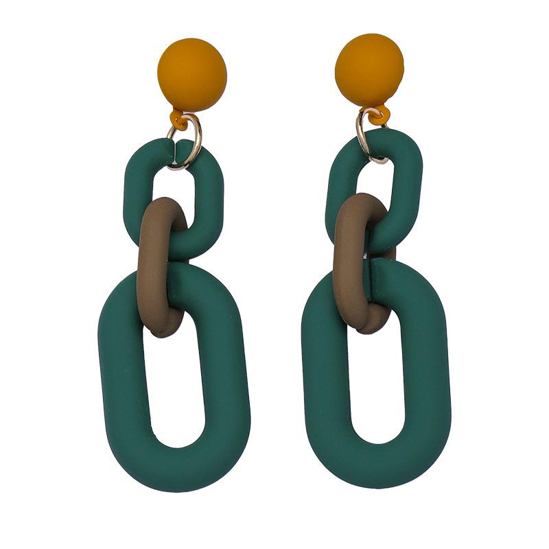 Exquisite Green Gem Dangle Earrings with Silver Needle - Elegant Statement Jewelry for Every Occasion