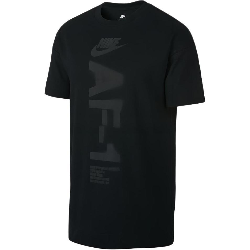Nike Athleisure Casual Sports Round Neck Breathable Short Sleeve Black Men s AH4067-010 L