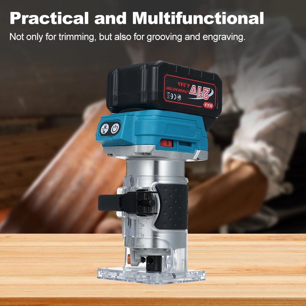 Compact Wood Router Tool Handheld Palm Routers for Woodworking with 6 Variable Speed Electric Hand Trimmer Wood Router